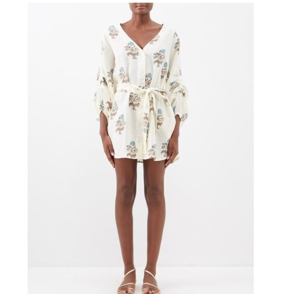 HANNAH ARTWEAR Rhea Floral-print Linen Mini Dress - Picture 2 of 16